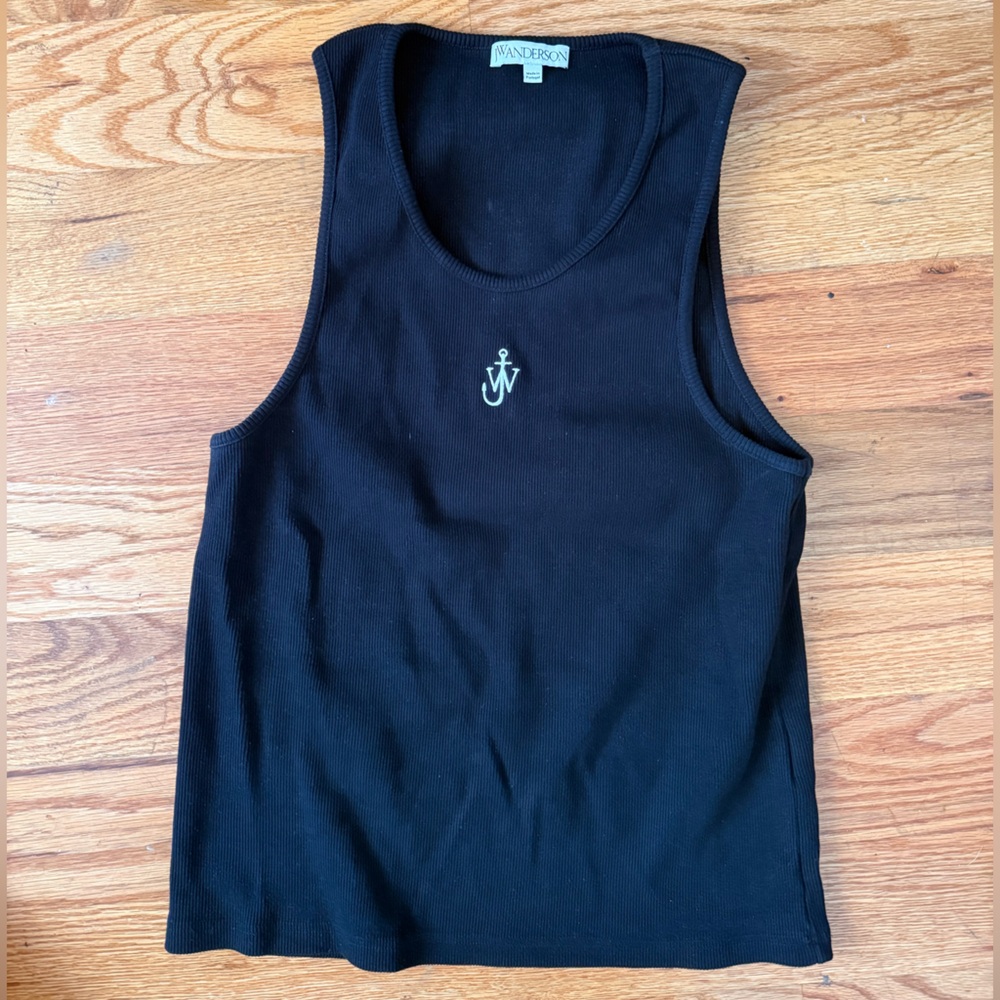 JW ANDERSON Black Ribbed Tank Top